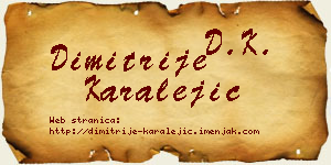 Dimitrije Karalejić vizit kartica
